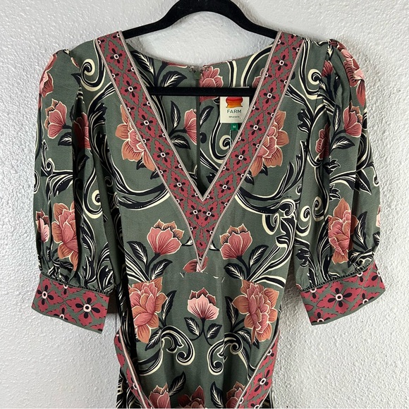 Farm Rio Arabesque Floral Green Maxi Dress - mordernwear.com